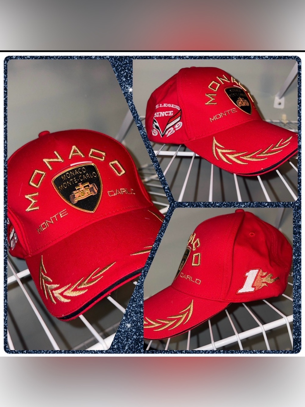 Monaco Monte Carlo Red Embroidered Racing Hat